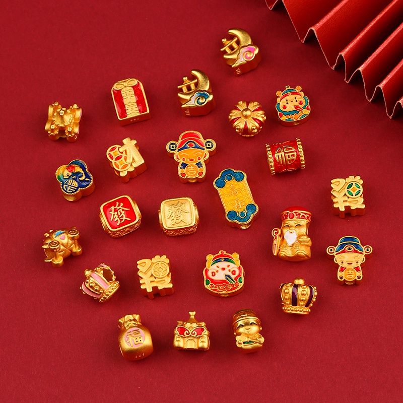 Hạt Xỏ Lỗ Màu Xanh Dương Tráng Men Chống Oxy Hóa Độc Đáo Dùng Làm Vòng Tay / Trang Sức