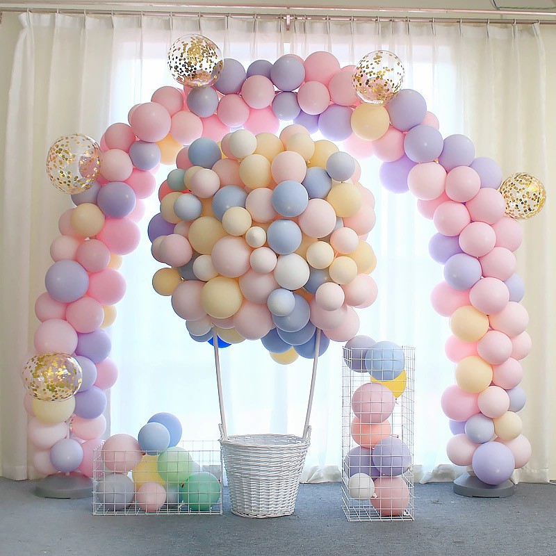Set 100 bong bóng trang trí tiệc nhiều màu sắc xinh xắn