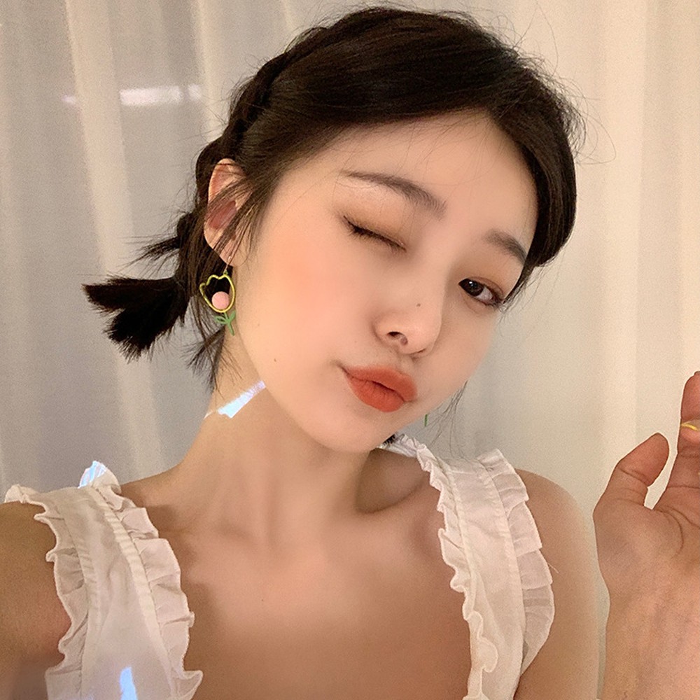 Bông Tai Thời Trang Hình Hoa Tulip Nhiều Màu Đáng Yêu Cho Nữ