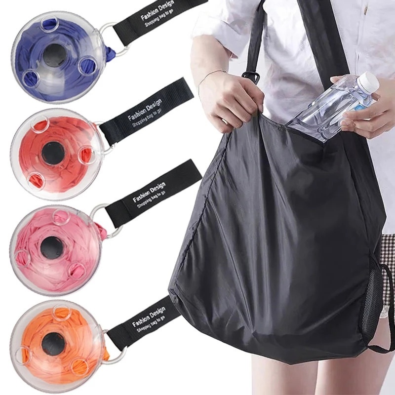 Túi Mua Sắm Đeo Vai Bằng Polyester Chống Thấm Nước Thiết Kế Gấp Gọn Đa Năng Tiện Dụng