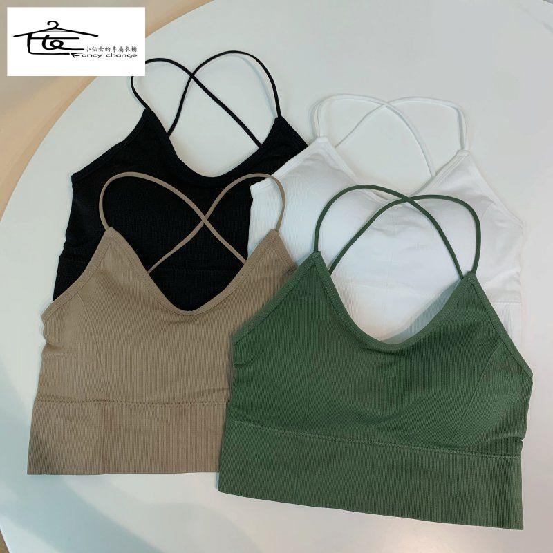 Bán Chạy ~ Áo Lót Dây Chéo Không Gọng Thép Ôm Dáng Chống Lộ Hàng Có Thể Mặc Ngoài Trời Quyến Rũ Cho Học Sinh