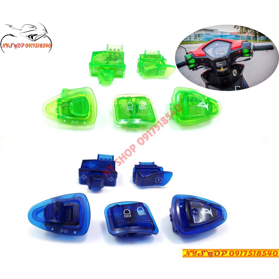 Công tắc màu 5 món cho xe ga SH 2012-2019/ AB/ lead/vision/wave A đời mới Ảnh thật Sp