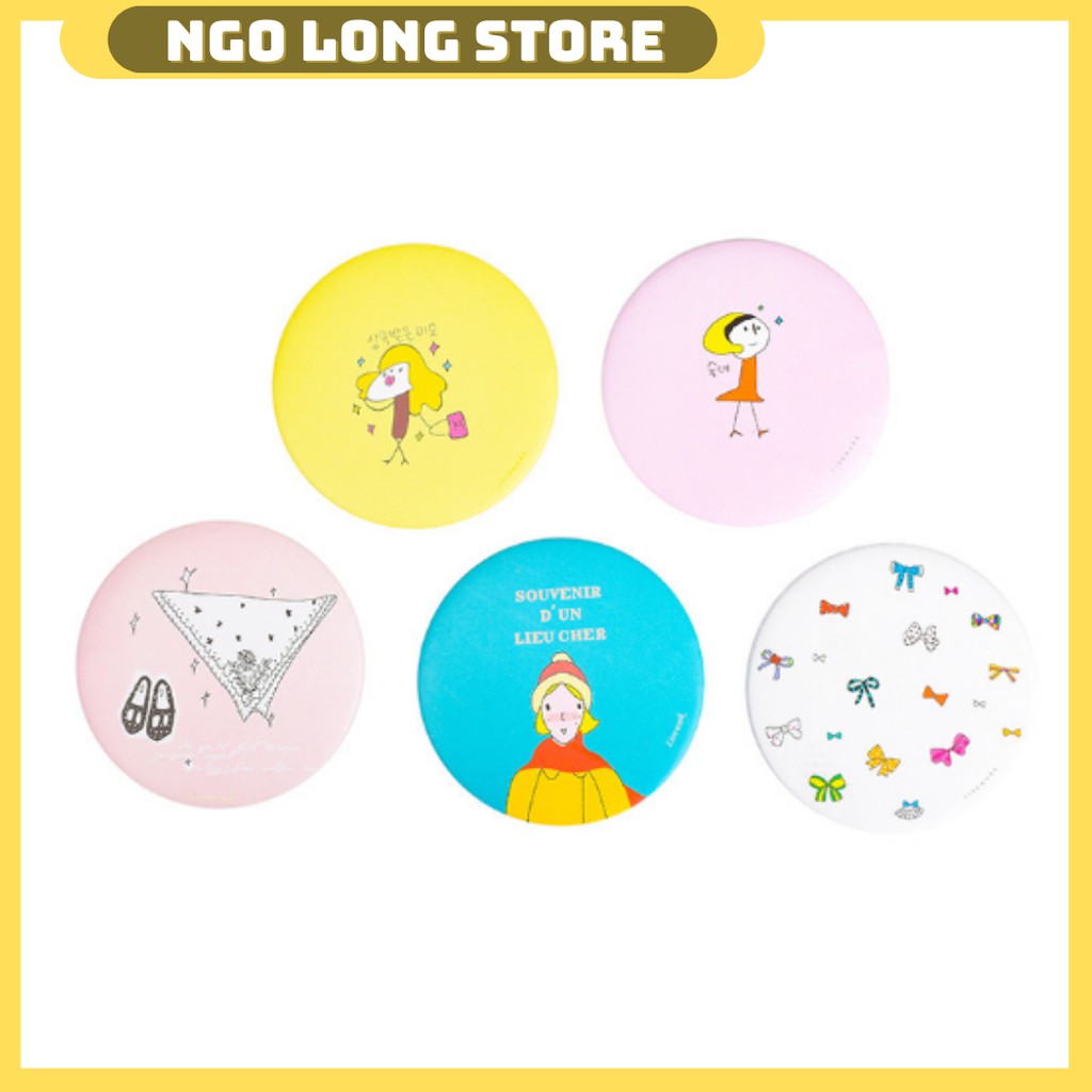 Gương Mini Trang Điểm Hàn Quốc - Gương Tròn Mini Bỏ Túi