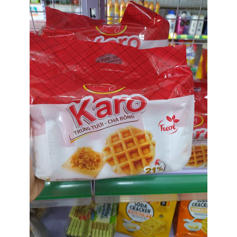 Bánh trứng tươi chà bông Karo 156g (6 gói x26g)