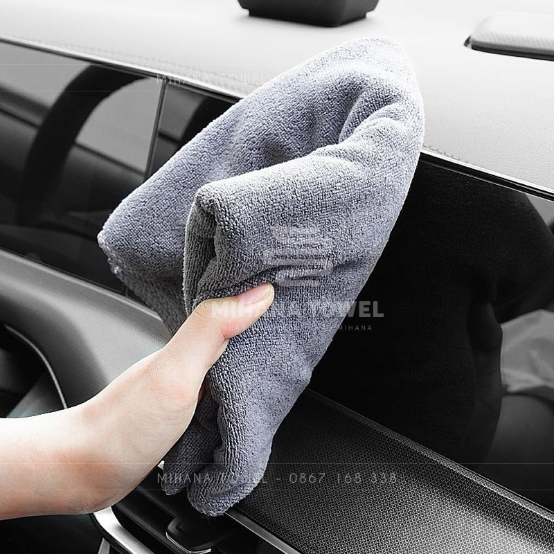 Khăn lau nội thất ô tô chuyên dụng - Chất liệu Microfiber dày dặn, mềm mịn, thấm hút nước tốt - KT 30*30cm, 30*50cm