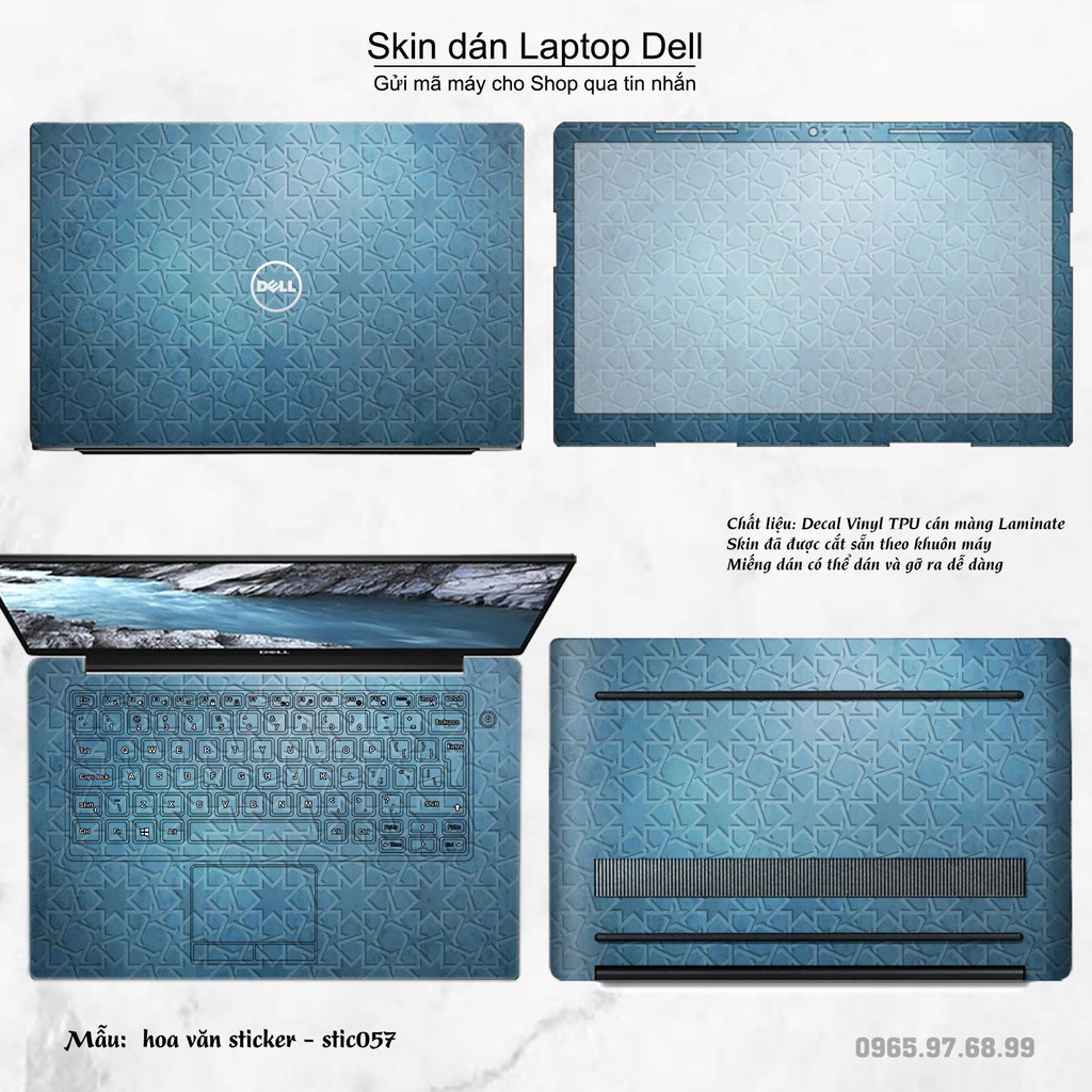 Skin dán Laptop Dell in hình Hoa văn sticker _nhiều mẫu 10 (inbox mã máy cho Shop)