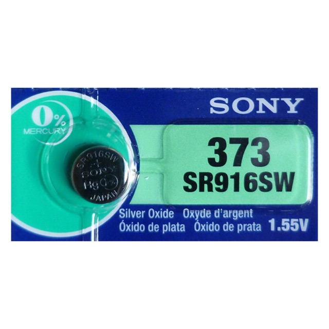 Pin đồng hồ Sony 373 – SR916SW 1.55V vỉ 1 viên - Pin 916 Sony, pin 373 Sony