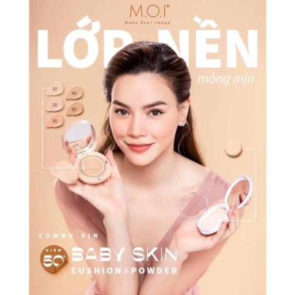 Phấn Nước M.O.I Baby Skin Cushion 5 Trong 1 SPF 50+ PA+++ Chống Nắng, Che Khuyết Điểm Kiềm Dầu 13g