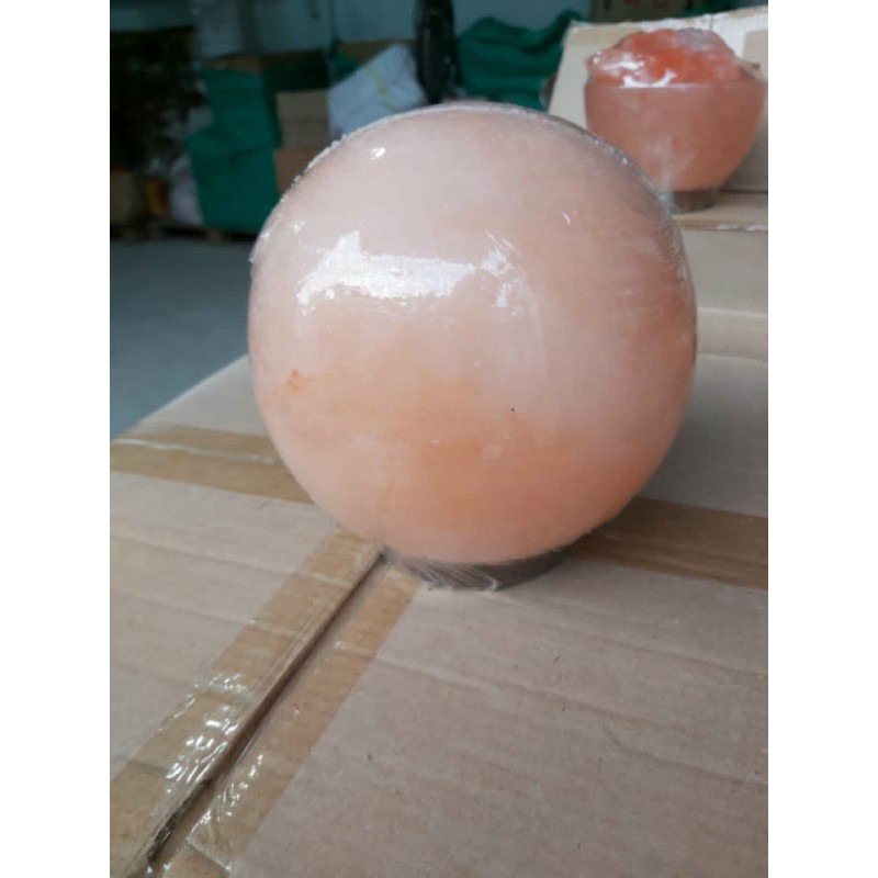 Đèn Đá Muối Himalaya- Chính Hãng Pakistan Hình Cầu 3500g + 100gr Muối Tắm Hoặc Ăn