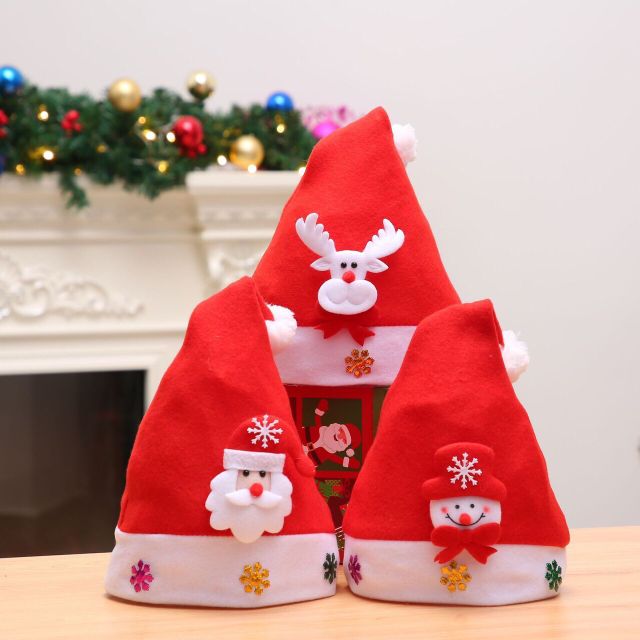 NÓN NOEL VẢI NỈ (SIZE BÉ/ SIZE LỚN),,