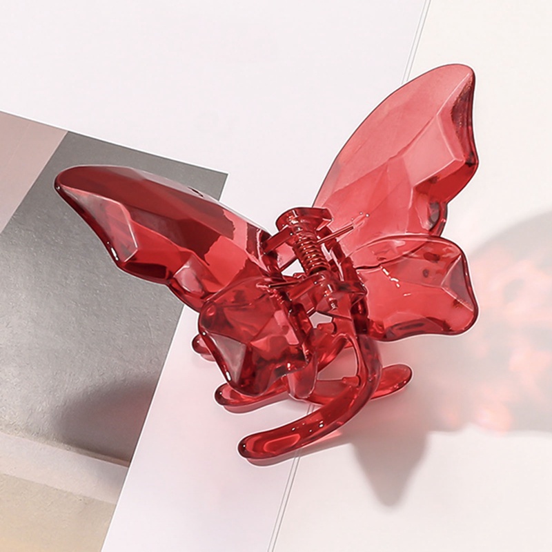 Ygt Kẹp Tóc Càng Cua Acrylic Trong Suốt Hình Bướm Kích Thước Lớn