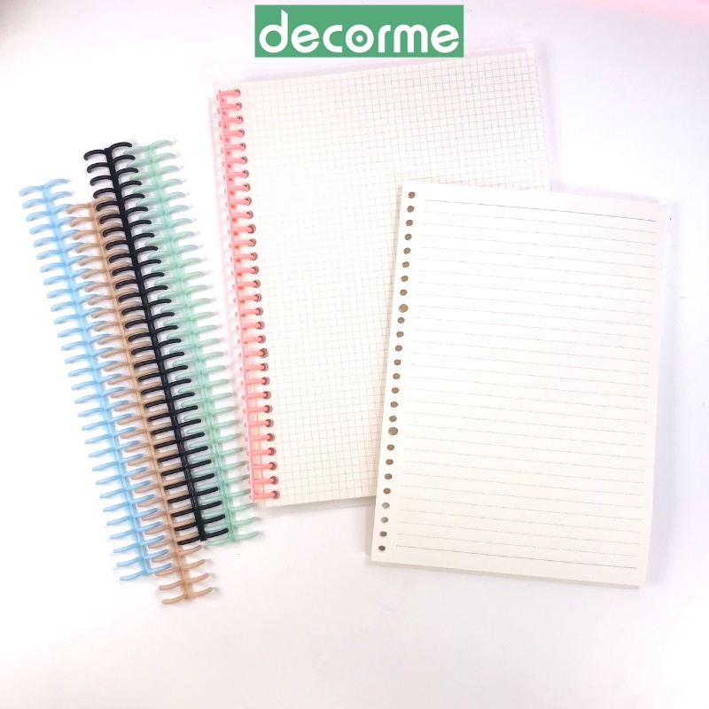 Full set Sổ Bìa Trong Còng nhựa mềm cao cấp kèm giấy size A4 A5 B5 có thể thay giấy