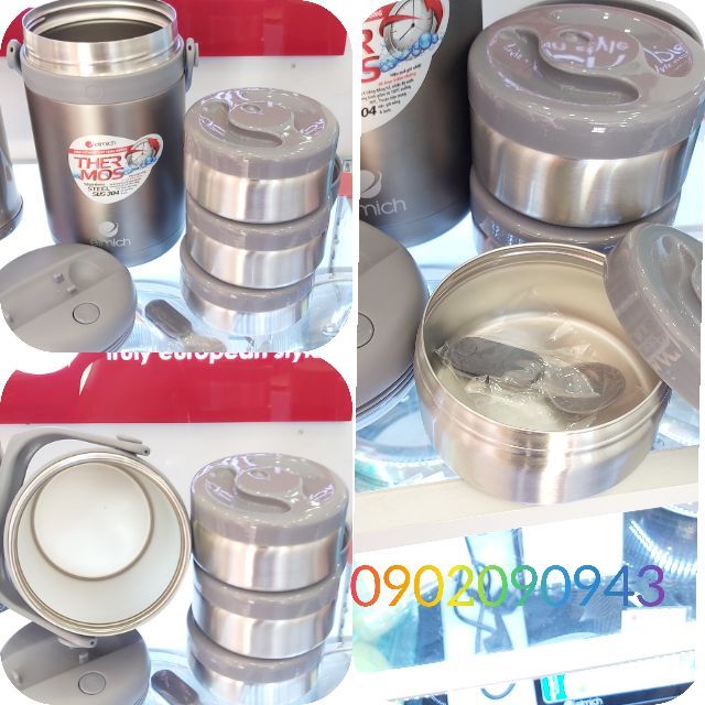 Bình đựng thức ăn, giữ nhiệt Elmich 3128 inox 304 , 1800ml Bình ủ cháo | BigBuy360 - bigbuy360.vn