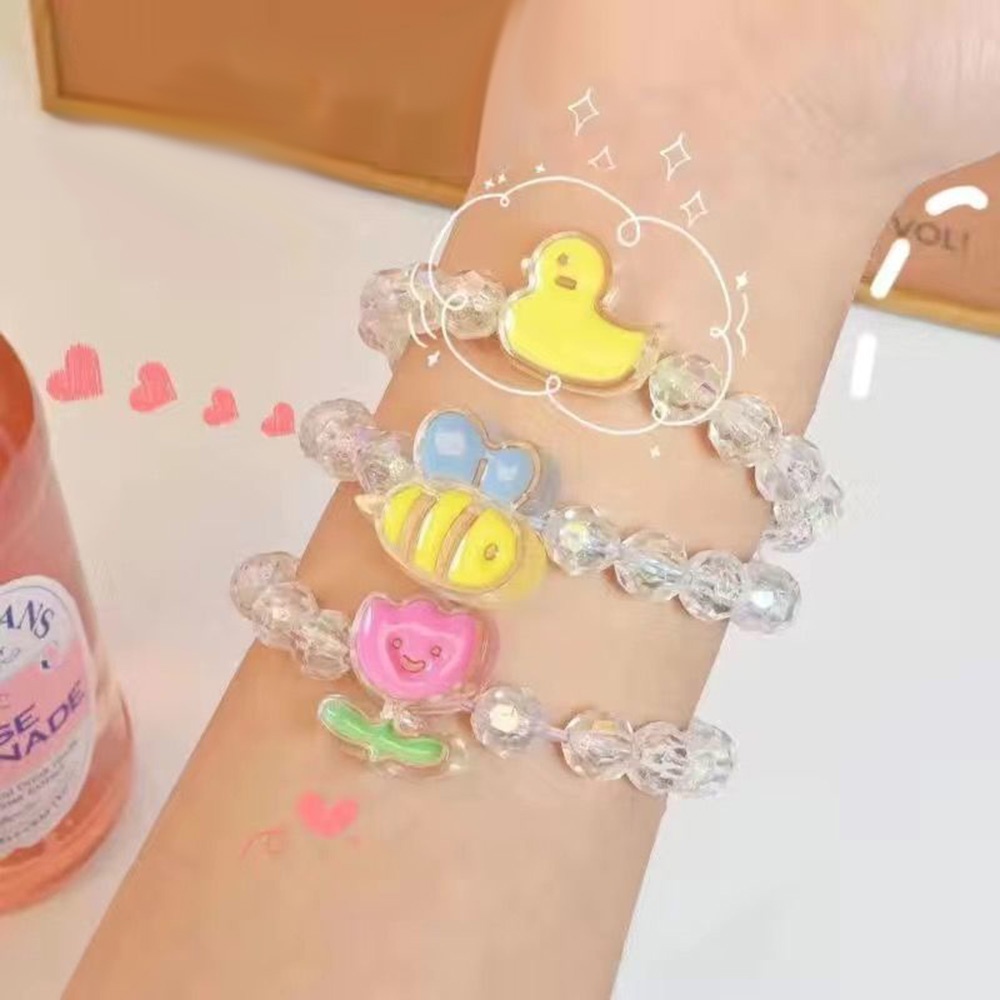 Dây Cột Tóc Cao Su Đính Hạt Hình Ong/Chú Ong/Hoa Tulip Dễ Thương Ngọt Ngào Cho Nữ