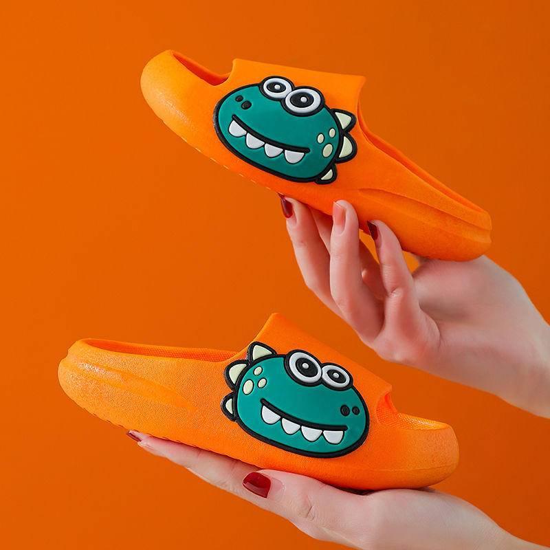 Dép đi trong nhà chống trượt thiết kế hoạt hình khủng long cho trẻ em cỡ vừa và lớn dùng mang trong nhà hoặc nhà tắm