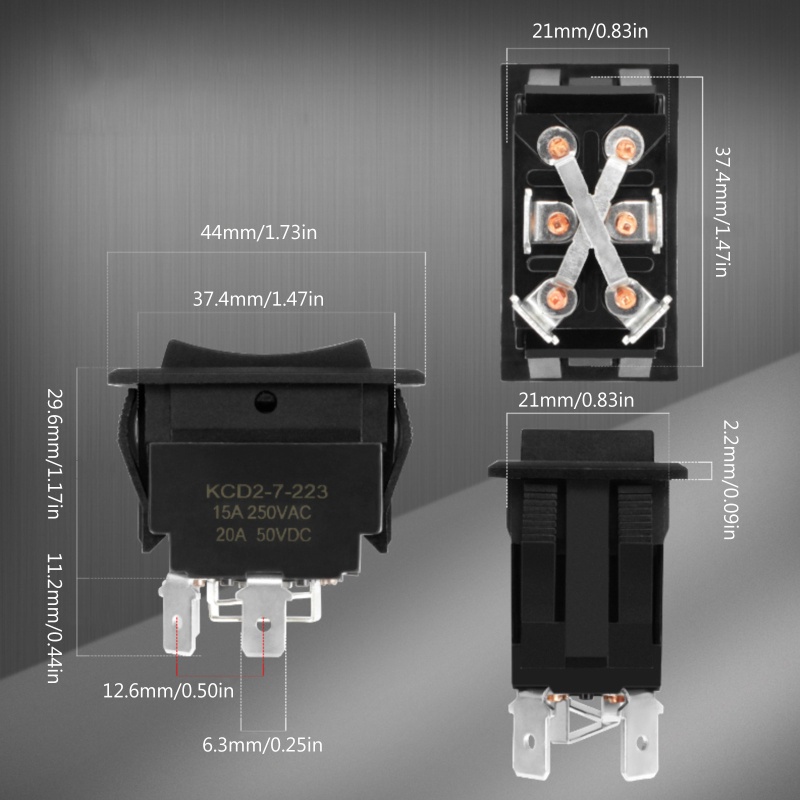 Bảng Công Tắc Bật / Tắt Đèn LED 15A 250V / 20A 50V Đa Năng Cho Tàu Thuyền / Xe Hơi