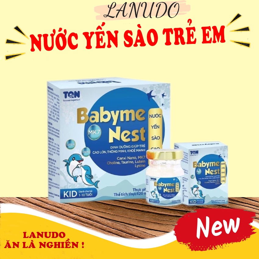 Nước Yến Sào Cao Cấp BaByme Nest - Nước Yến Dành Cho Trẻ từ 1 tuổi Hộp  6 lọ x 70ml