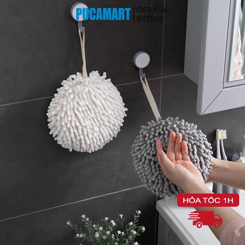 Khăn Lau Tay San Hô Tròn PUCA Mềm Mịn Thấm Hút Cực Tốt, Khăn Lau Tay Nhà Bếp, Nhà Tắm