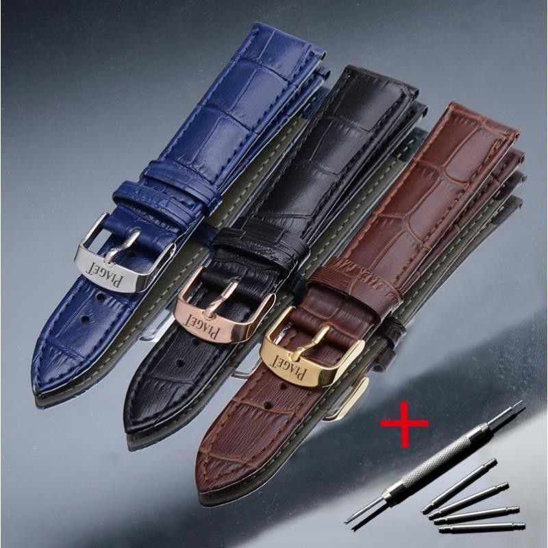 Piaget/ Piaget watch strap men's and women's leather strap crocodile pattern pin buckle leather strap 16/18/19/20mm