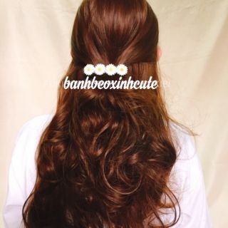 Kẹp tóc & cột tóc hoa cúc trắng