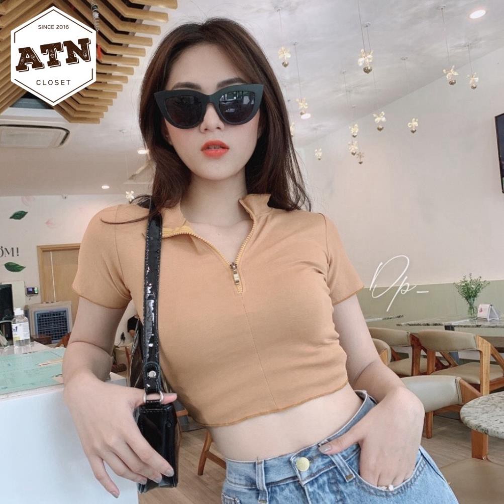 Áo Croptop Áo Kiểu Dây Kéo Chất Borip Dày Mịn Hàng Chuẩn Đẹp Ảnh Thật 100% Đẹp