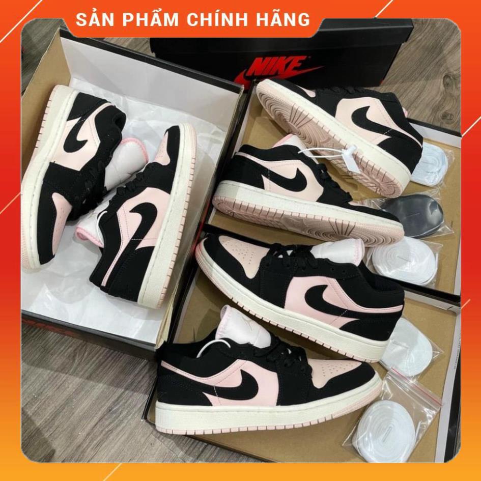 Giày 𝐉𝐨𝐫𝐝𝐚𝐧 1 hồng đen nữ, Giày thể thao JD 1 cổ thấp Black Guava Ice hồng đen bản đẹp full box bill | BigBuy360 - bigbuy360.vn
