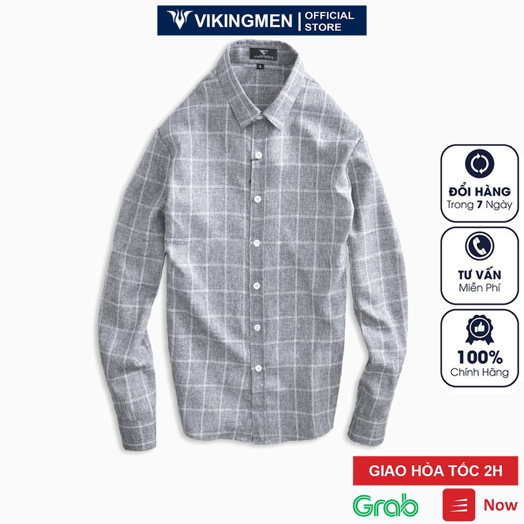 Sơ mi caro nam đũi họa tiết cao cấp Vesca form rộng mặc công sở đẹp chất vải đũi thoáng mát K