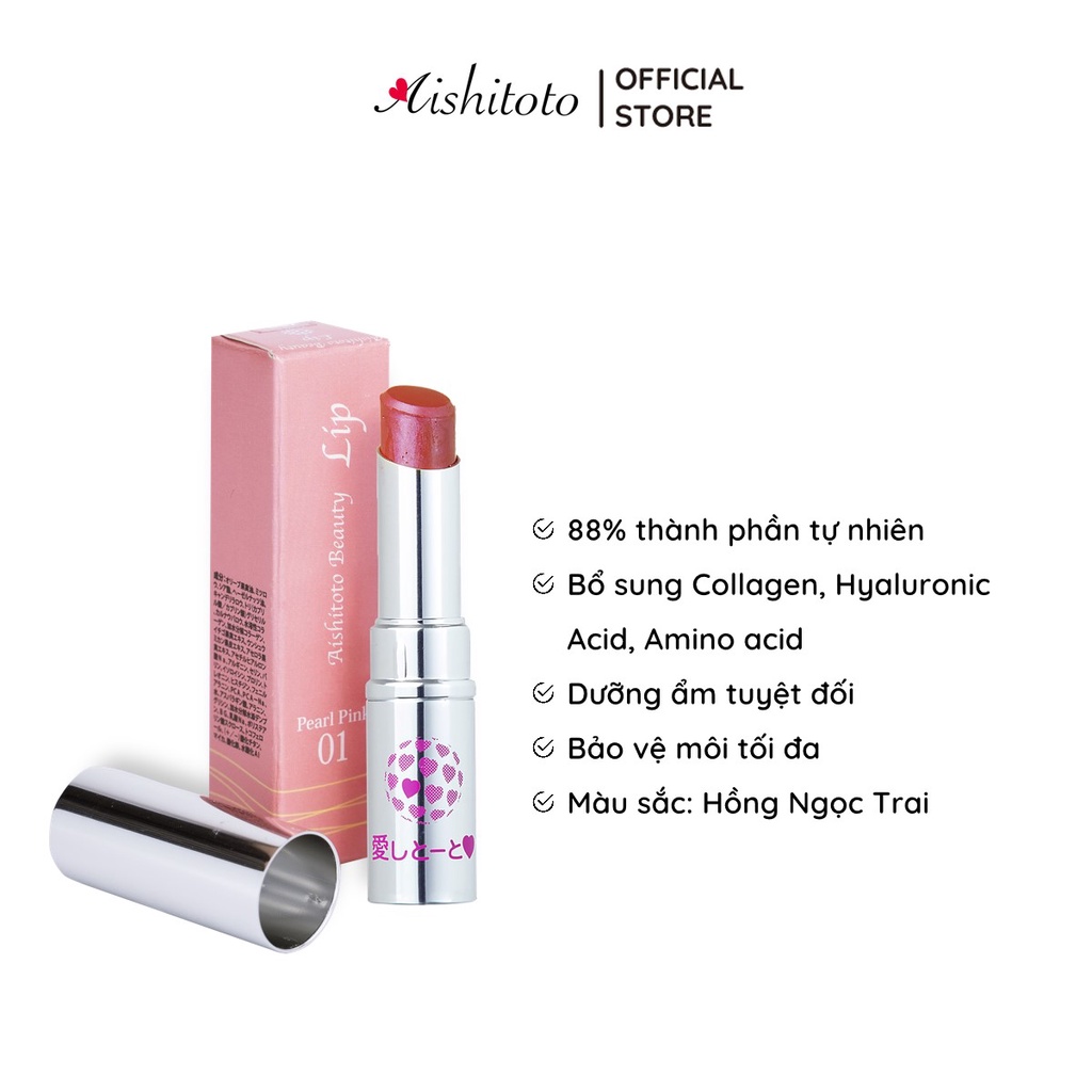 Son Dưỡng Nhật Bản Màu Hồng Ngọc Trai Aishitoto Beauty Lip Pearl Pink (4.8g)