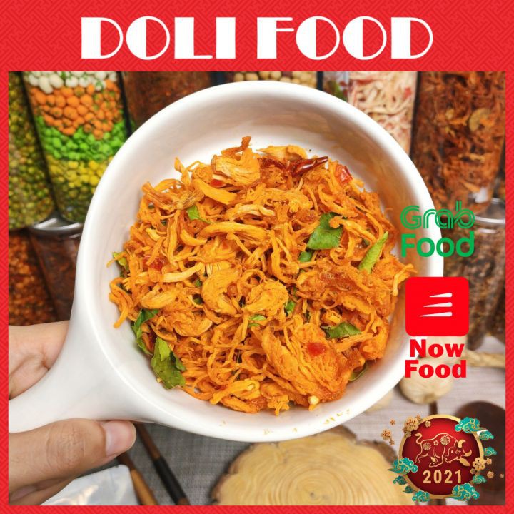 Khô gà lá chanh 300g Khô Gà Nhà Làm Cam Kết Không Chất Bảo Quản Doli food