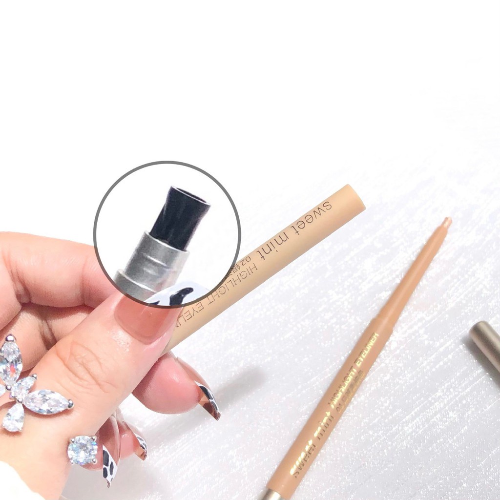 Phấn Mắt Màu Trắng Ánh Ngọc Trai Lấp Lánh Lâu Trôi Không Thấm Nước