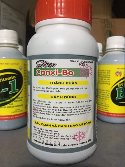 Phân bón lá siêu Canxi- Bo chai 500ml chống rụng hoa, trái non, nứt trái, thới trái