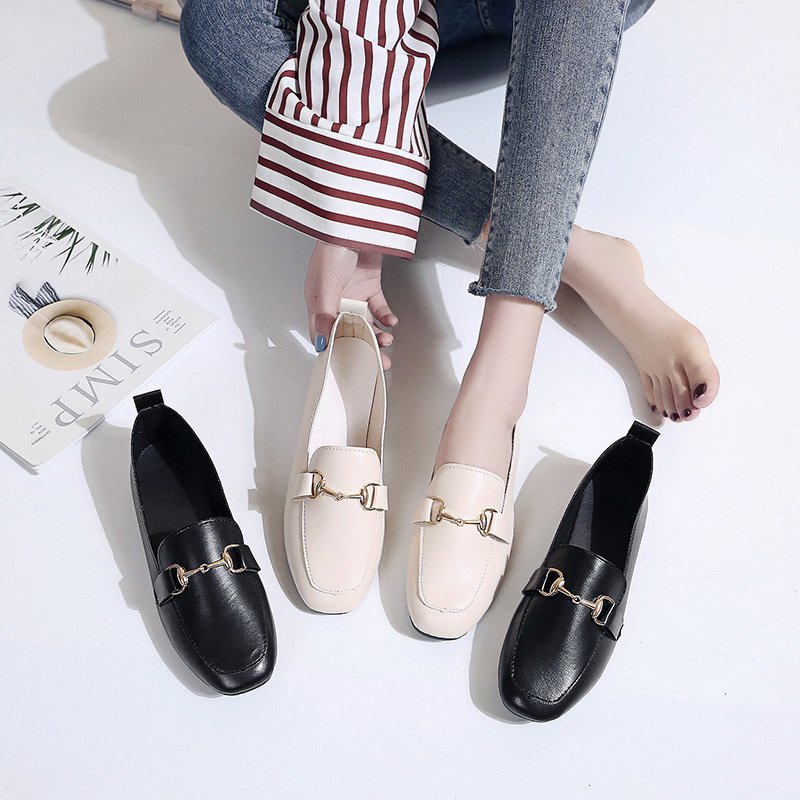 British Wind Small Leather Shoes Female 2021 New Spring Korean Version Of The Hundred Student Women's Shoes Flat Black P