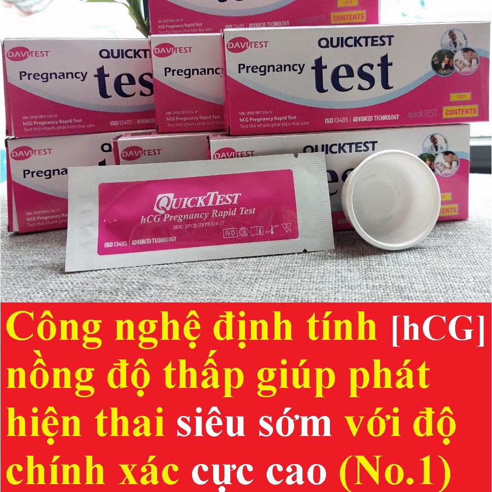 1 hộp 24 Que thử thai Quickseven,test thử thai tại nhà,2 vạch sớm nhanh hiệu quả tức thì