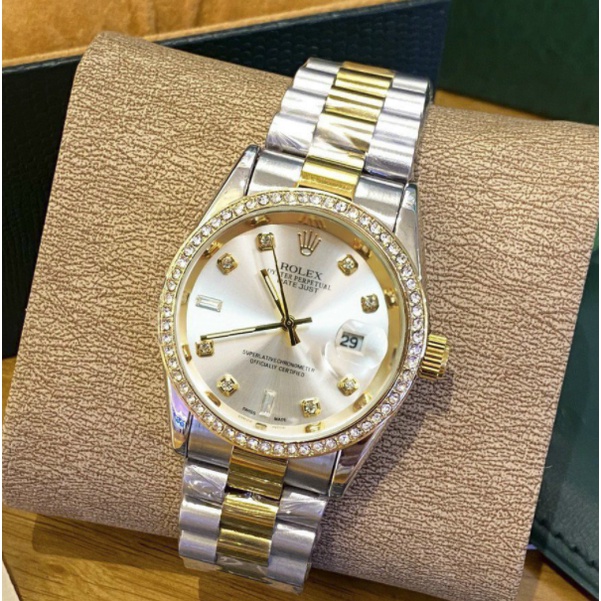 Đồng hồ nam Rolex - viền đá dây kim loại chống nước - Tokyo Shop