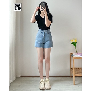 Áo thun nữ cổ tim trơn màu basic dáng ôm chất cotton mềm mỏng Twentyfive N444
