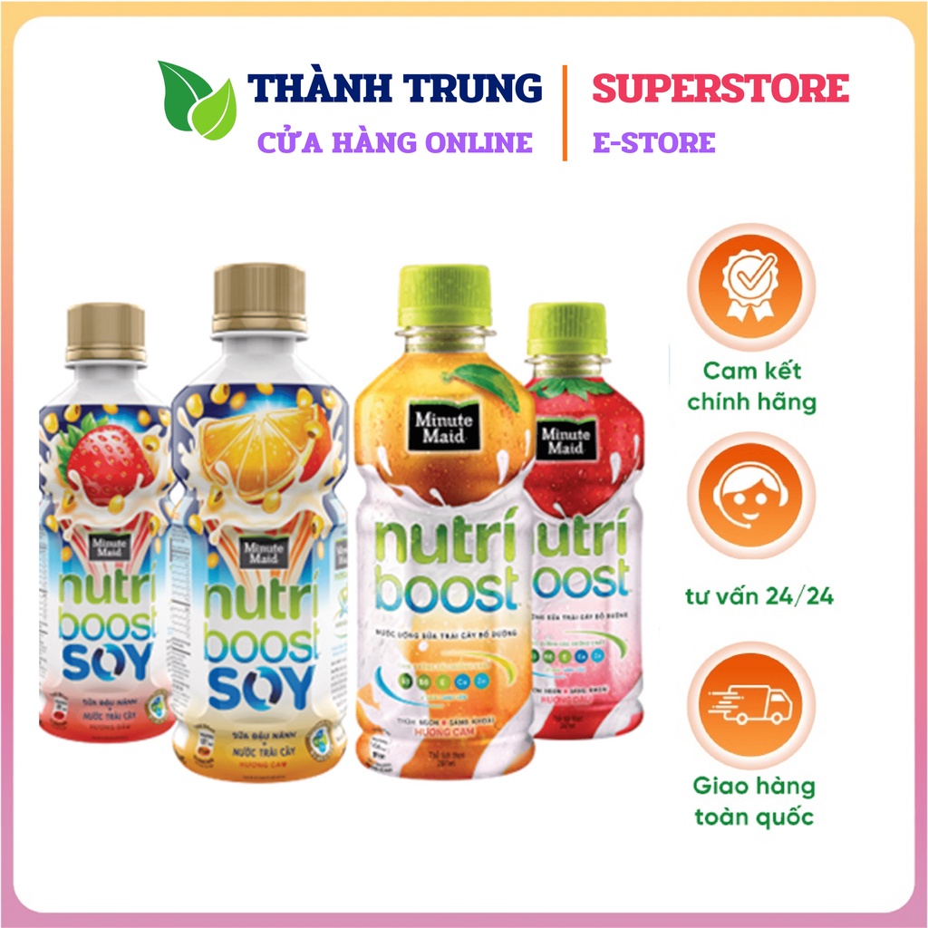 Sữa trái cây Nutriboost, Cam ép Twister, trà xanh Không độ, Ôlong, C2, Sting, Number one