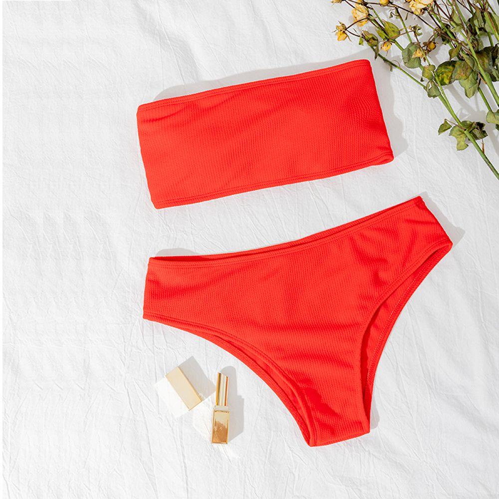 Bộ Bikini Hai Mảnh Không Dây Lưng Cao Gợi Cảm Cho Nữ
