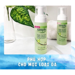 Sữa Rửa Mặt Tạo Bọt Simple Kind to Skin Vital Vitamin