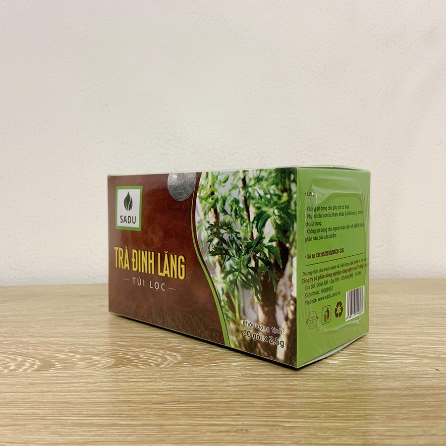 Trà túi lọc đinh lăng 50gr - Tăng cường tuần hoàn não - Hộp 20 gói x 2,5gr/gói