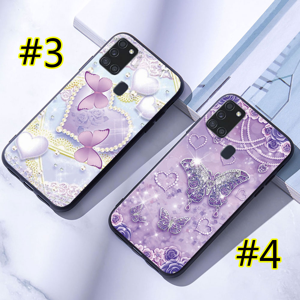 Ốp Điện Thoại Mềm Samsung Galaxy A11 / A21 / A21S / A31 / A51 / A71 Bướm Kim Cương