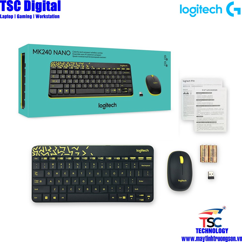 LOGITECH MK240 NANO | Bộ đôi Chuột và Bàn phím không dây