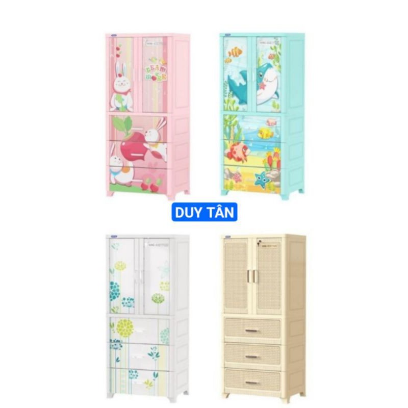 TỦ NHỰA DUY TÂN WING 2 CÁNH VÀ 3 NGĂN 70*50*160cm