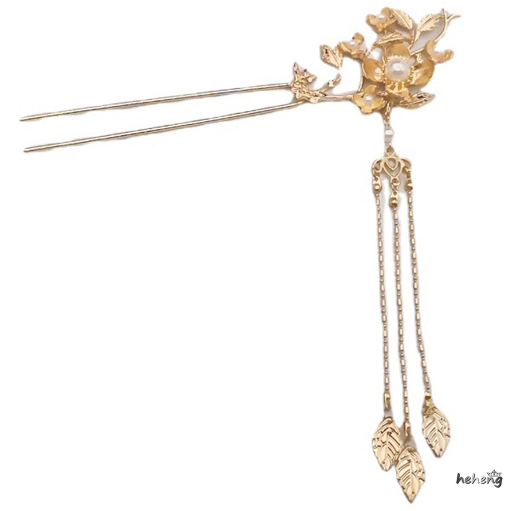 Trâm cài tóc đính ngọc trai và tua rua phong cách Trung Hoa cổ điển và truyền thống