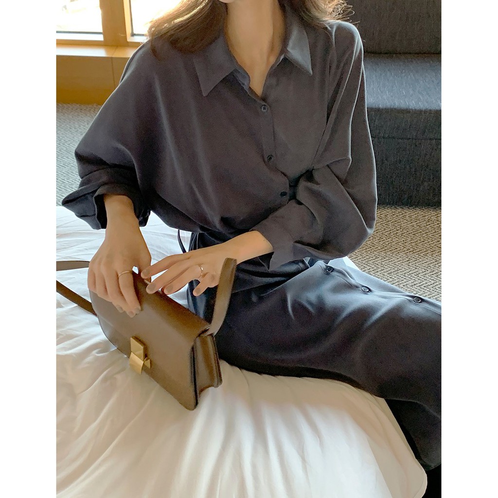 Đầm midi nữ Peppermint 39961 màu trơn tay phồng thanh lịch đáng yêu