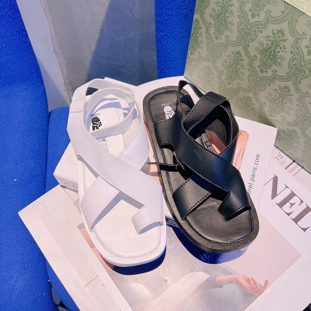 Sandal đế dày cho nữ xỏ ngón quai da mềm nhẹ đi êm chân giá rẻ - Mã S61