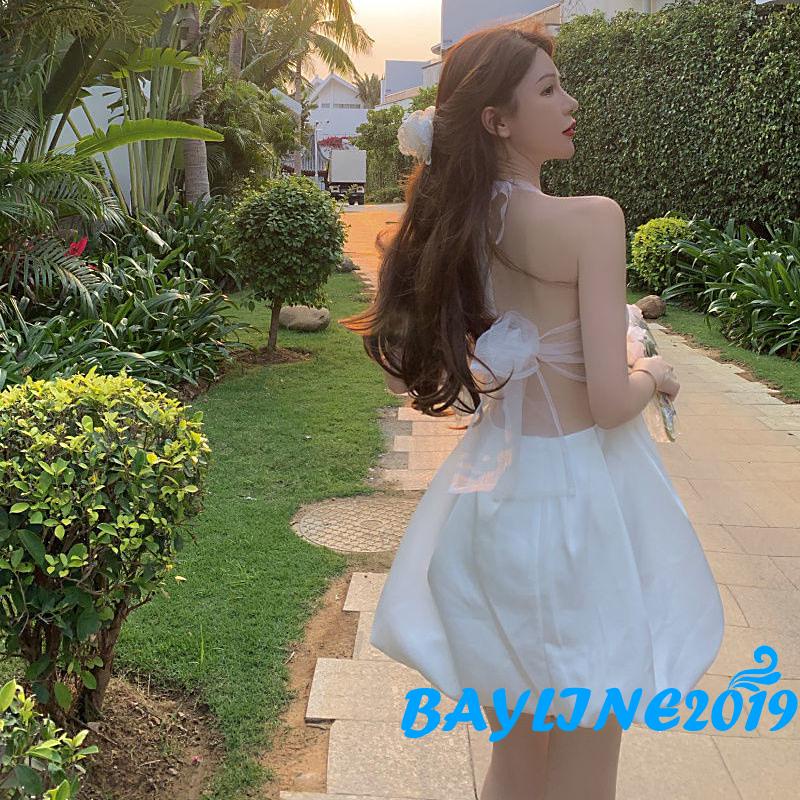 Đầm chữ A không tay hở lưng màu sắc thời trang cho nữ<br />