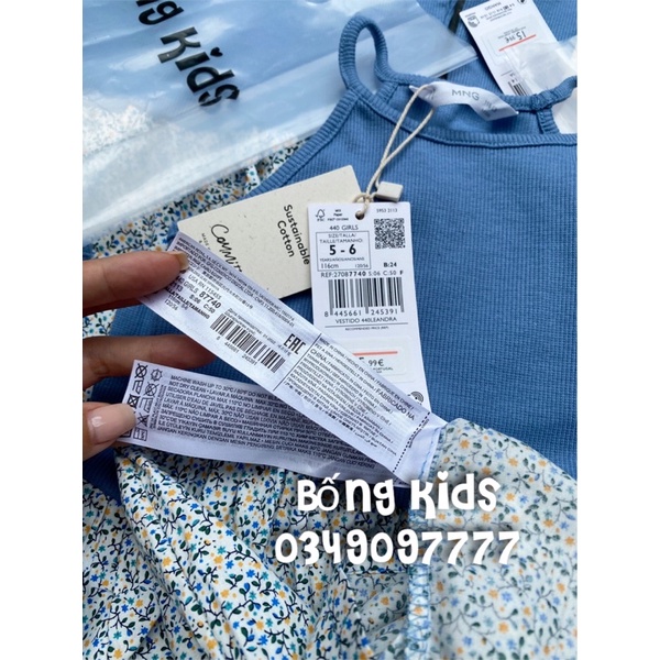 Váy Ba Lỗ Bé Gái Gân Phối Hoa Nhí MG