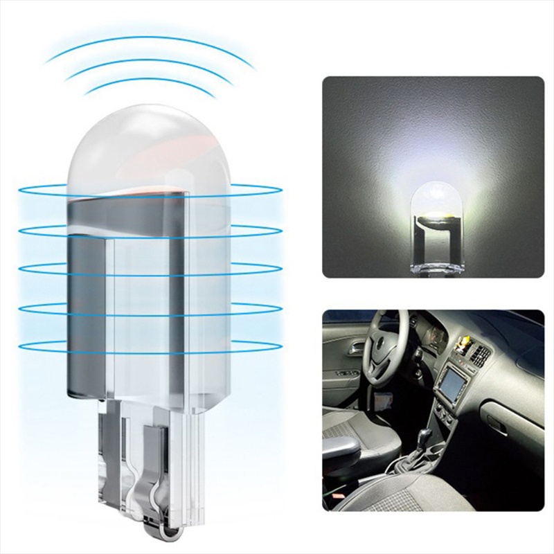 Set 10 Đèn Led Cob Dc 12v T10 6000k Vỏ Nhựa Acrylic Chuyên Dụng Cho Xe Hơi