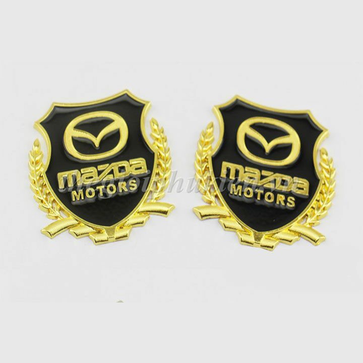 Bộ 2 Logo dạng Bông lúa theo xe- Mazda( hàng chất )( hàng chất )