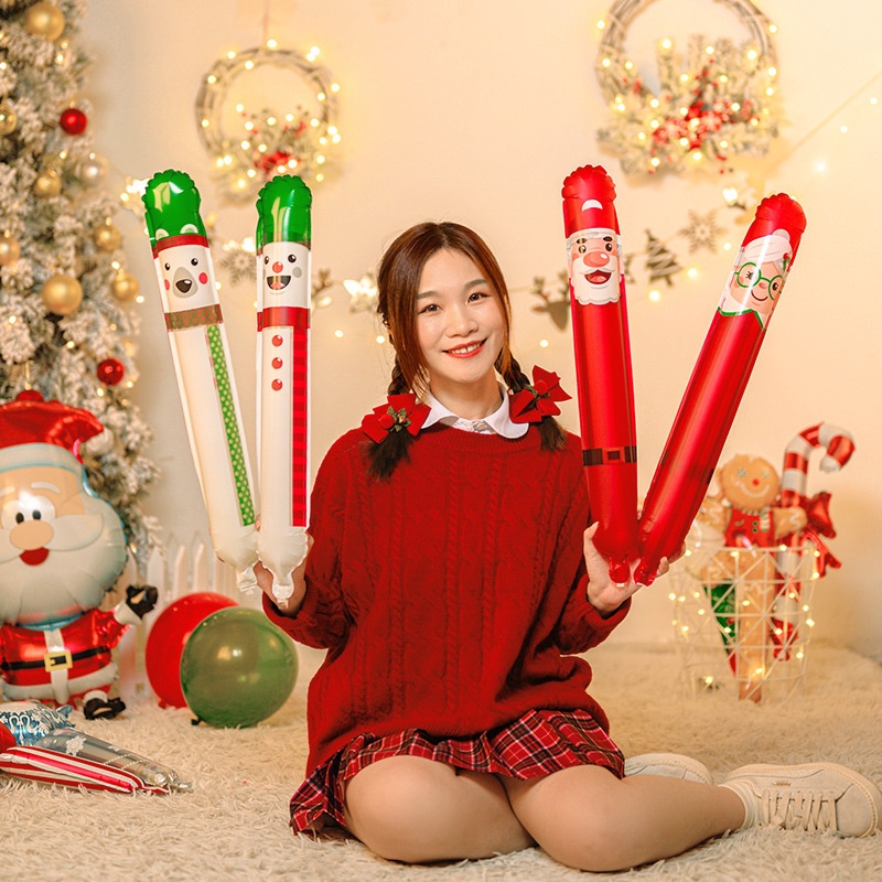 Bong Bóng Bơm Hơi 24inch Hình Kẹo / Bánh Gừng / Người Tuần Lộc / Bánh Mì Trang Trí Giáng Sinh